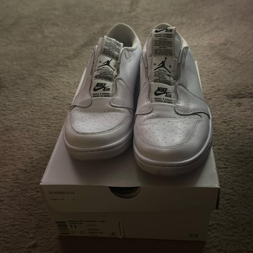 Nike Jordan 1 Retro Low Slip on - White- Women’s 11